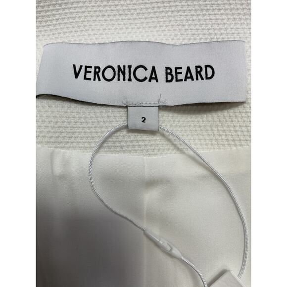 Veronica Beard 'Isola' White Cotton Stretch V-Neck Jacket Size 2 - NWT - Picture 4 of 5